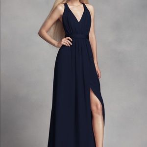 Vera Wang Midnight Navy Blue Dress • Bridesmaid